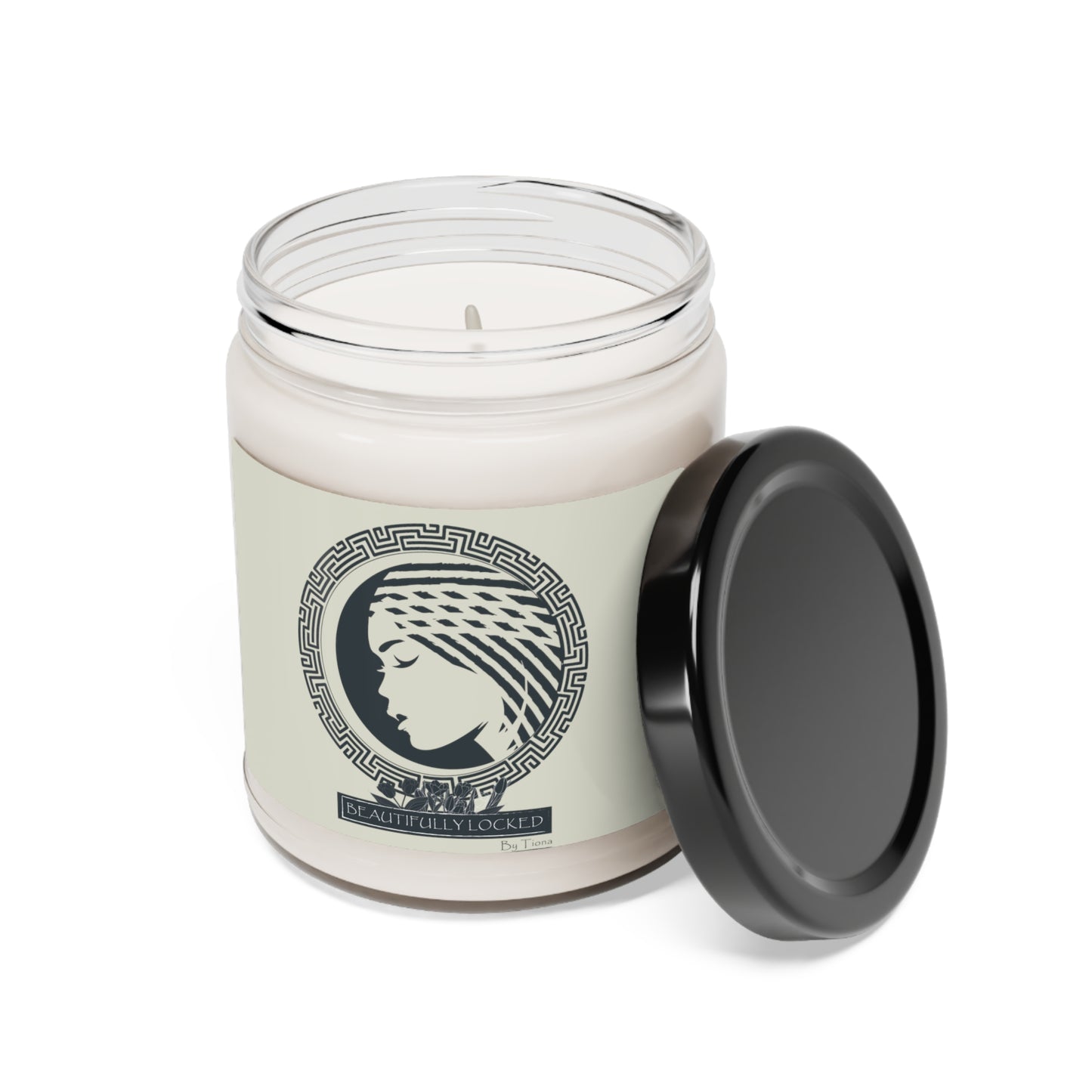 Beautifully Locked by Tiona- Round Logo Scented Soy Candle, 9oz