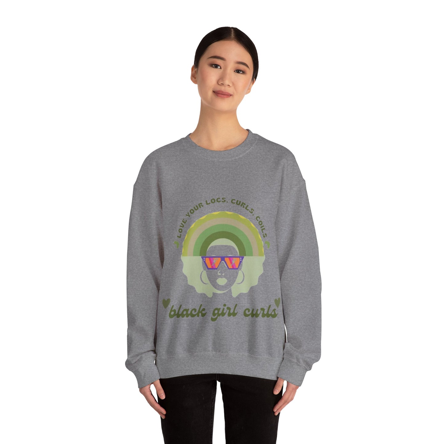 Love Your Locs, Curls, and Coils Rainbow Crewneck Sweatshirt