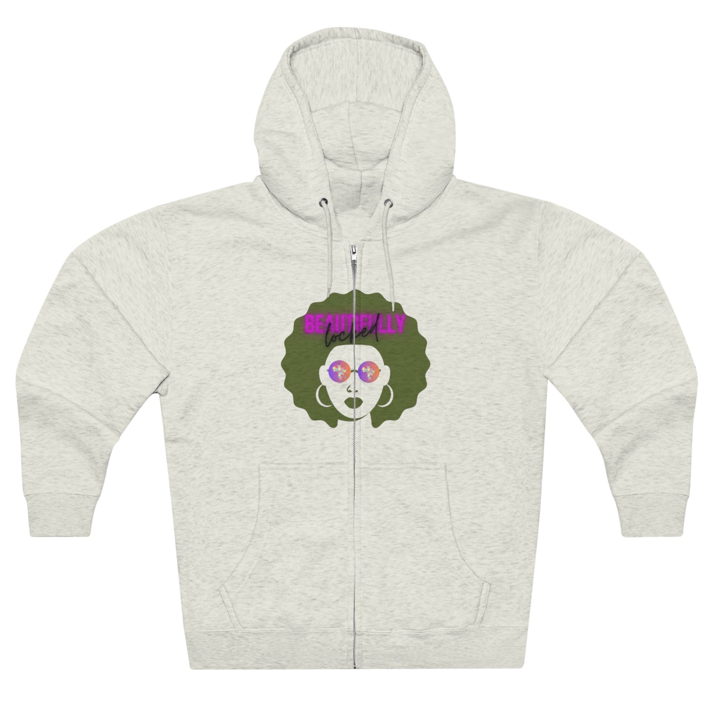 Beautifully Locked Afro Zipper Hoodie! Celebrate Your Curls, Locs, Coils