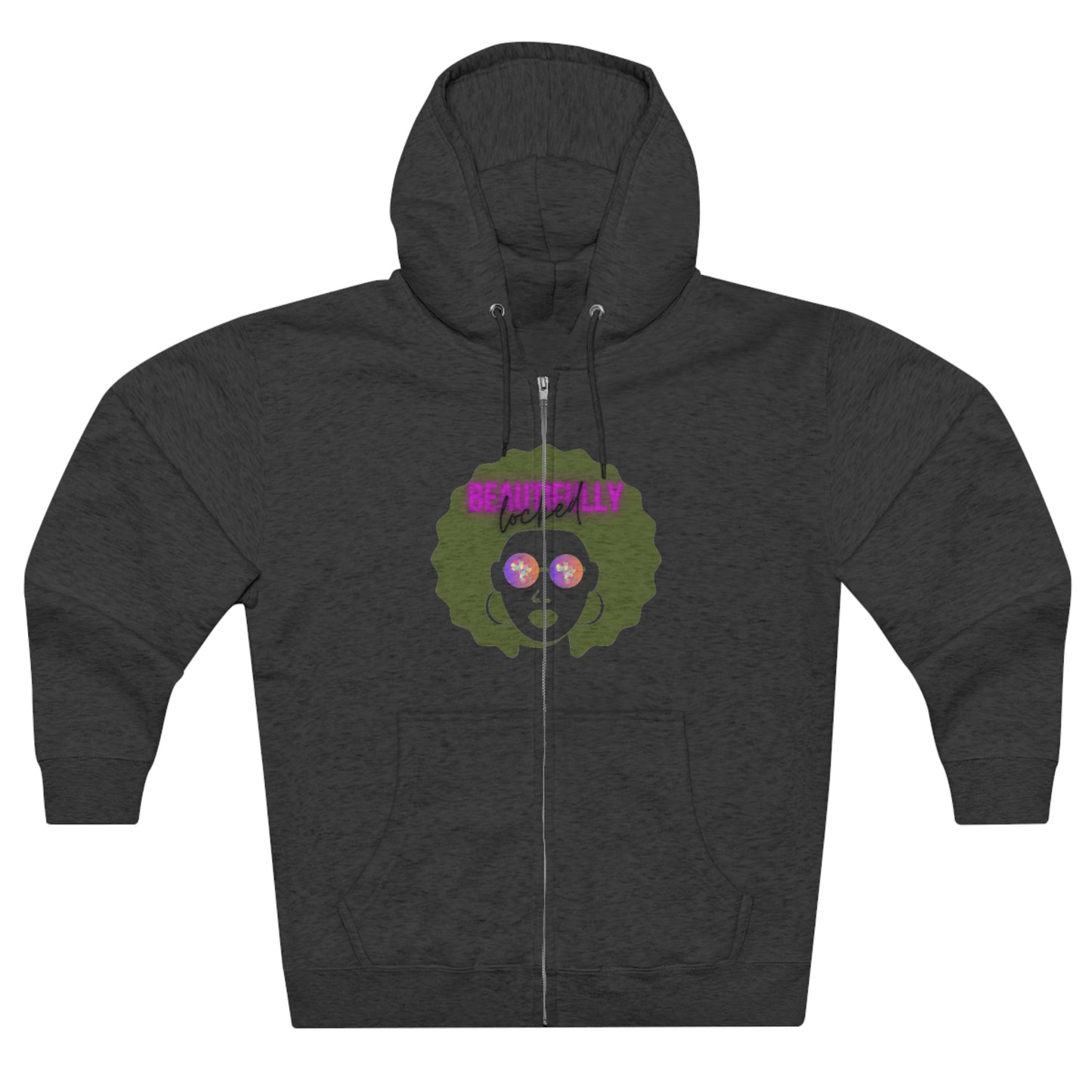 Beautifully Locked Afro Zipper Hoodie! Celebrate Your Curls, Locs, Coils