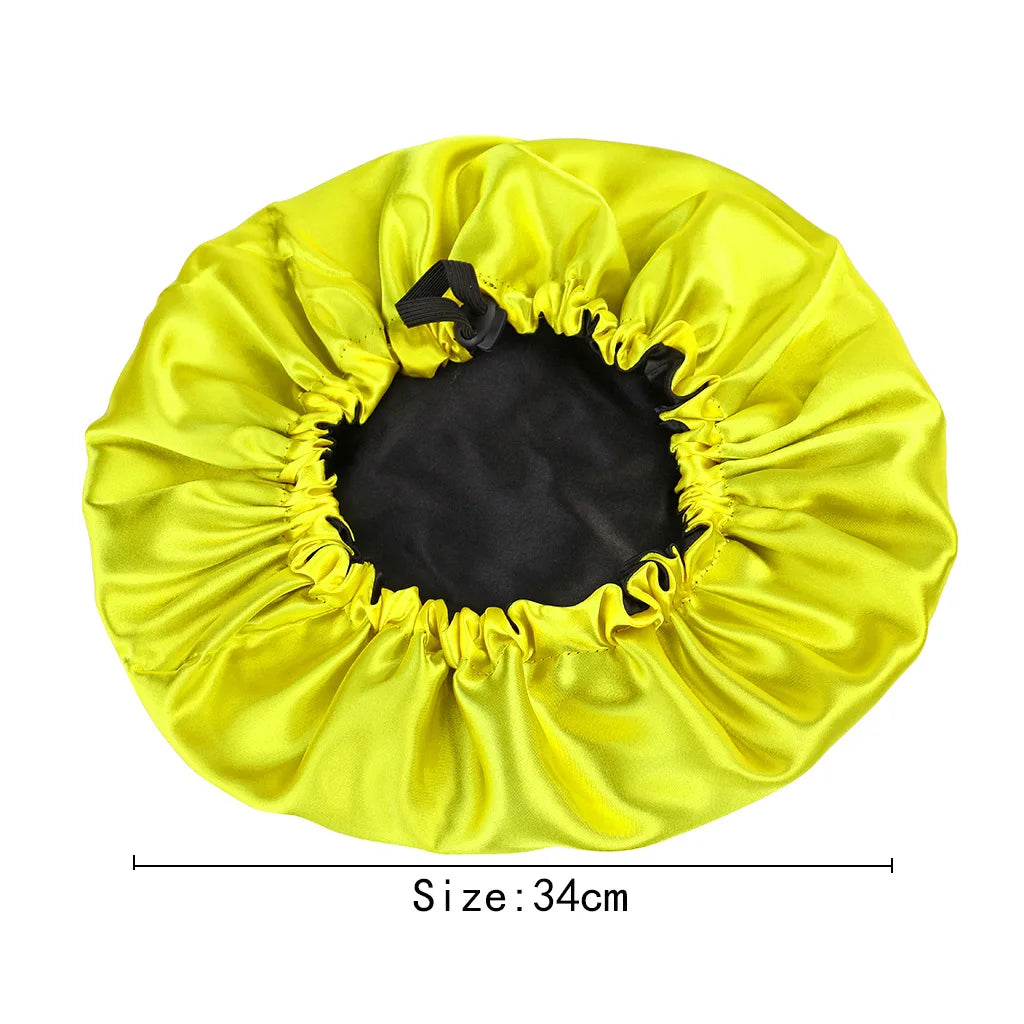 Adjustable, Reversible Satin Bonnet Double Layer