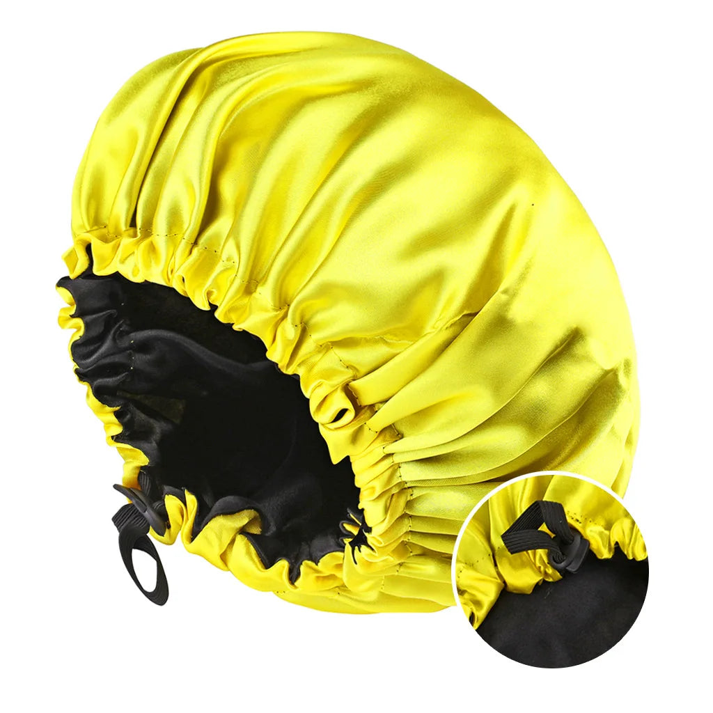 Adjustable, Reversible Satin Bonnet Double Layer