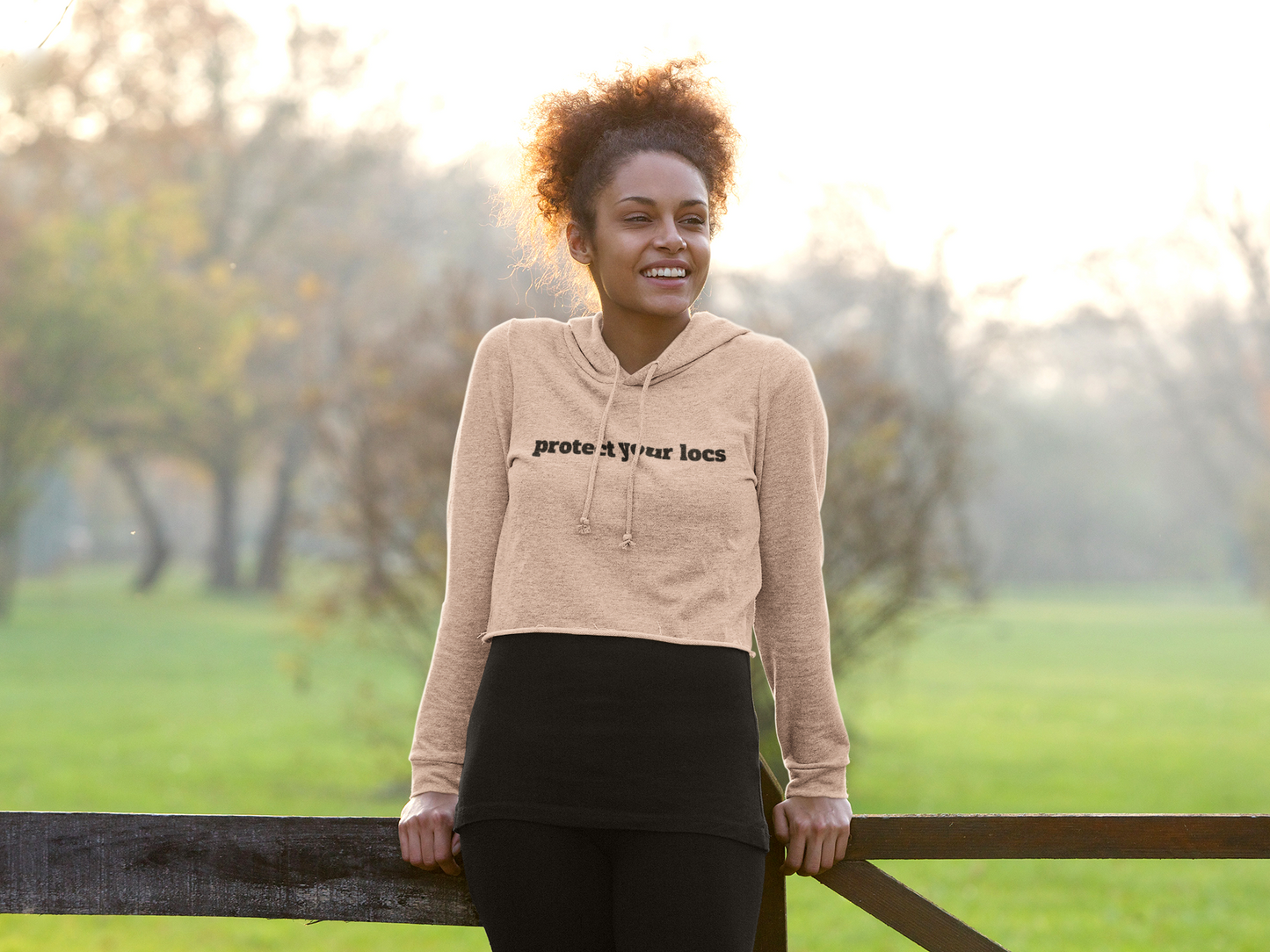 Women's Crop Hoodie - protect your locs.