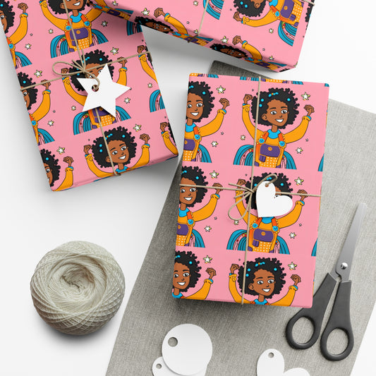 Little Brown Girl Gift Wrap Papers!