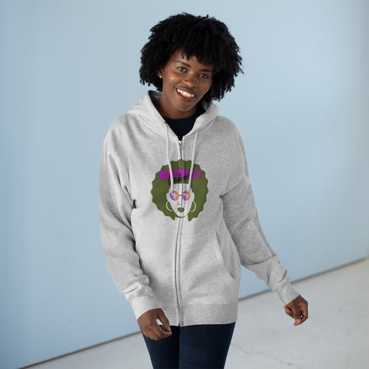 Beautifully Locked Afro Zipper Hoodie! Celebrate Your Curls, Locs, Coils